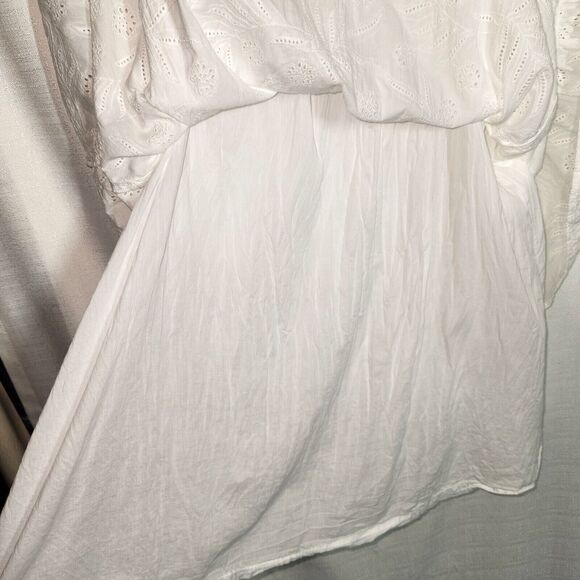 Lucky Brand White Cotton Eyelet Tassel Tie Beachy Boho Dress Size Small - Picture 5 of 9